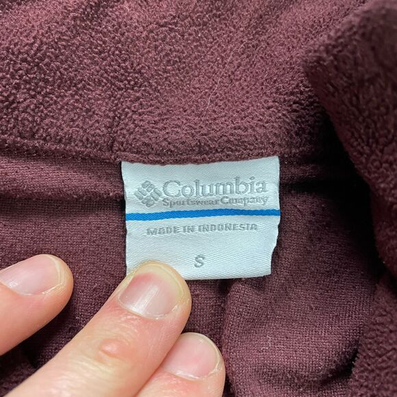 Columbia Sweatshirt Women Small Maroon Fleece 1/4 Zip High Neck Pullover Outdoor - Picture 3 of 10